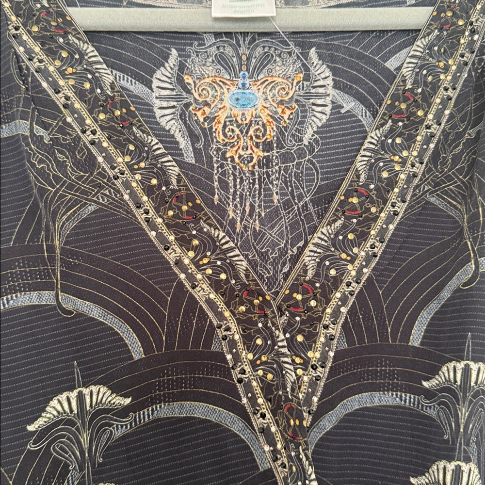 Camilla Elegant Black and Gold Top - Picture 9 of 10
